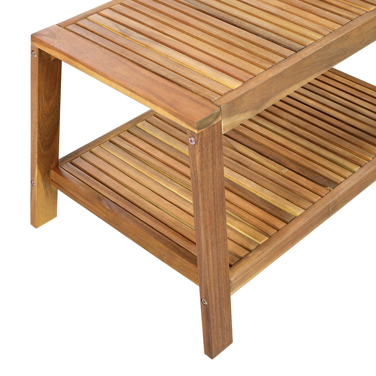 2-Piece Outdoor Teak Acacia Wood Conversation Set