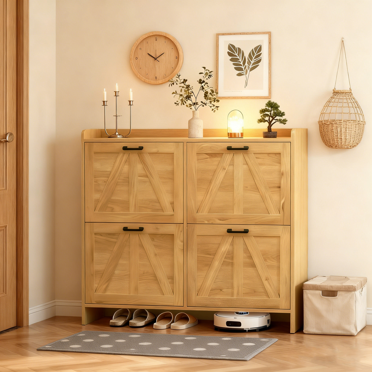 Farmhouse Style Shoe Cabinet