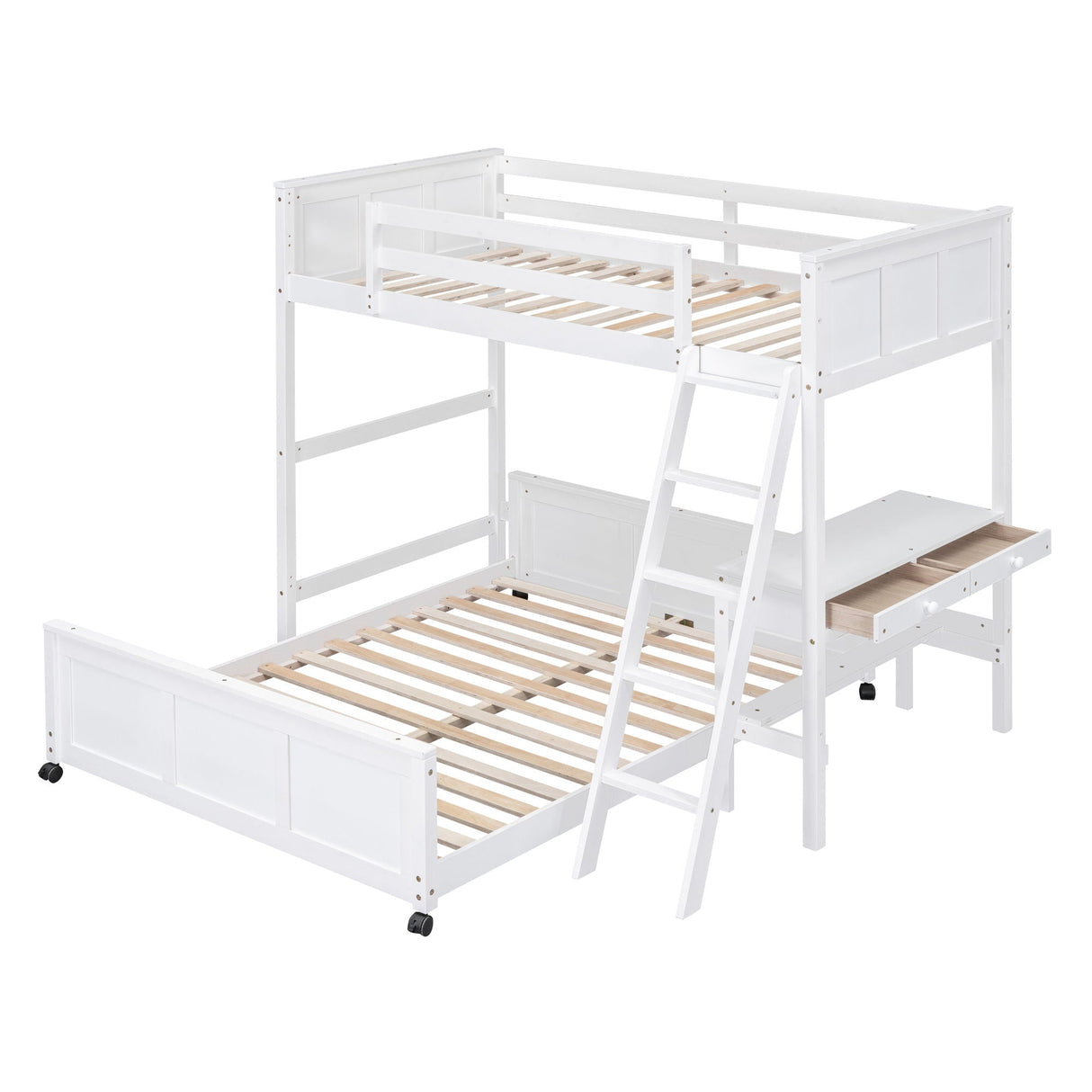 Full Over Full Bunk Bed With Desk