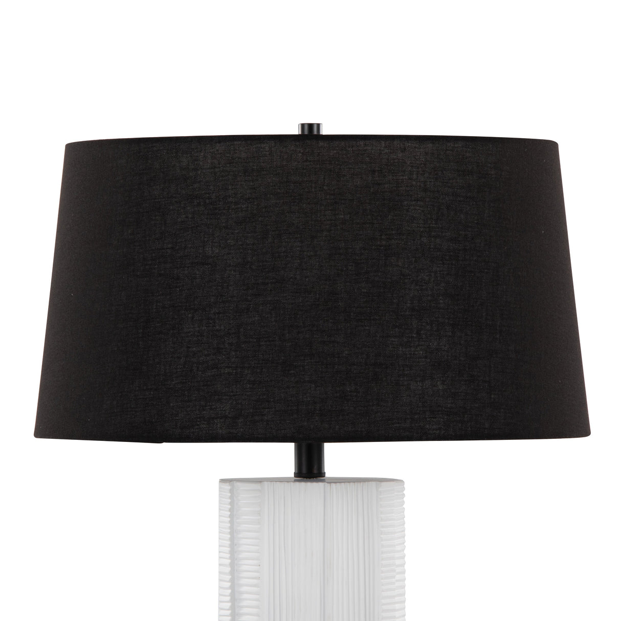 Petra 26" Contemporary Polyresin Table Lamp in Cream and Black - Set of 2