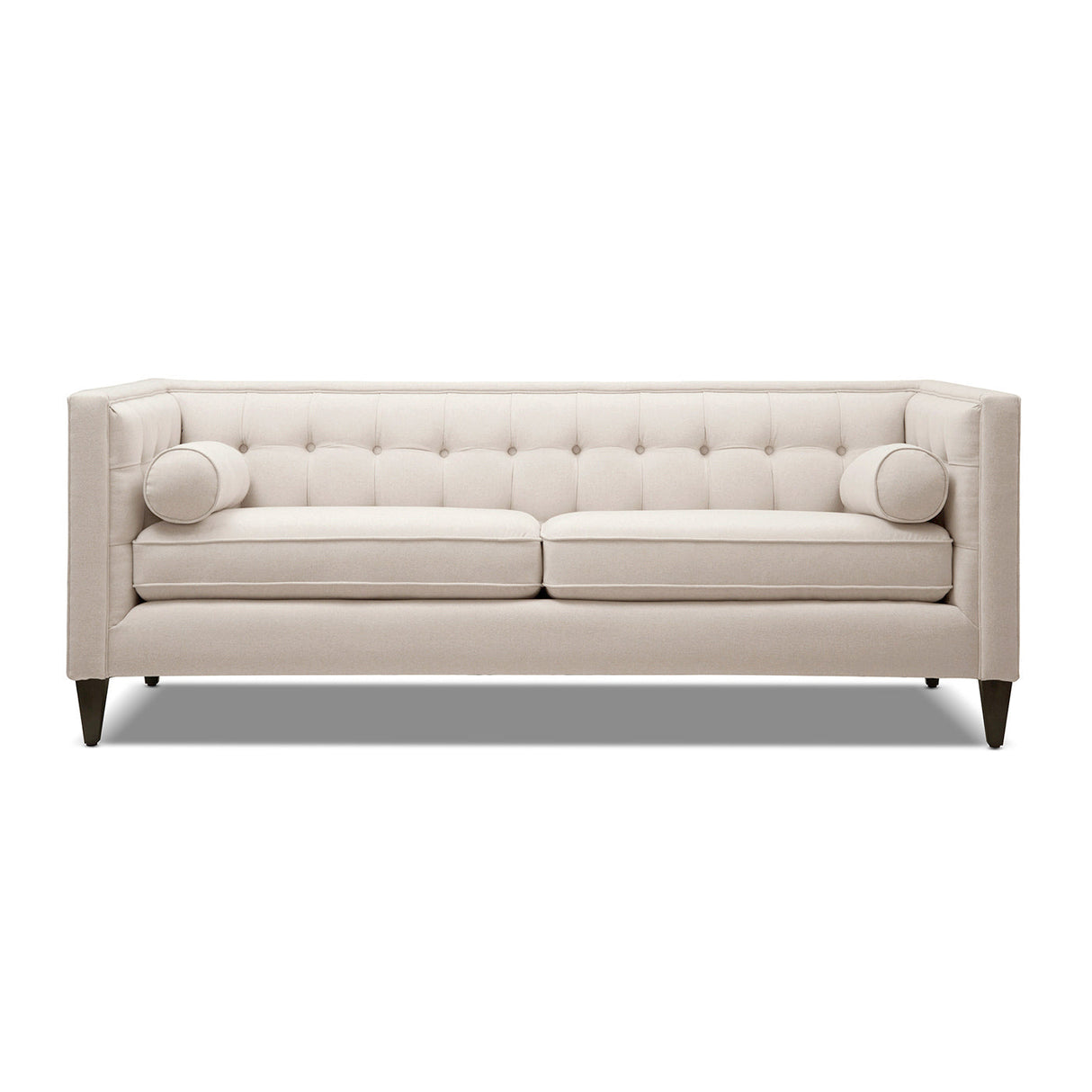 Jack 84' Modern Tuxedo Tufted Sofa, Sky Neutral Beige Polyester