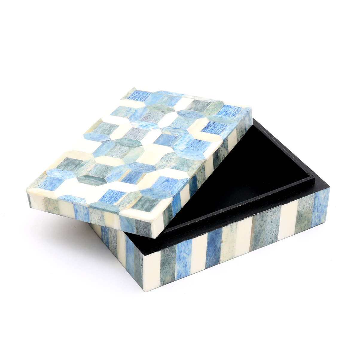 Decorative Storage Box with Bone Material - 6x4x2 Inches
