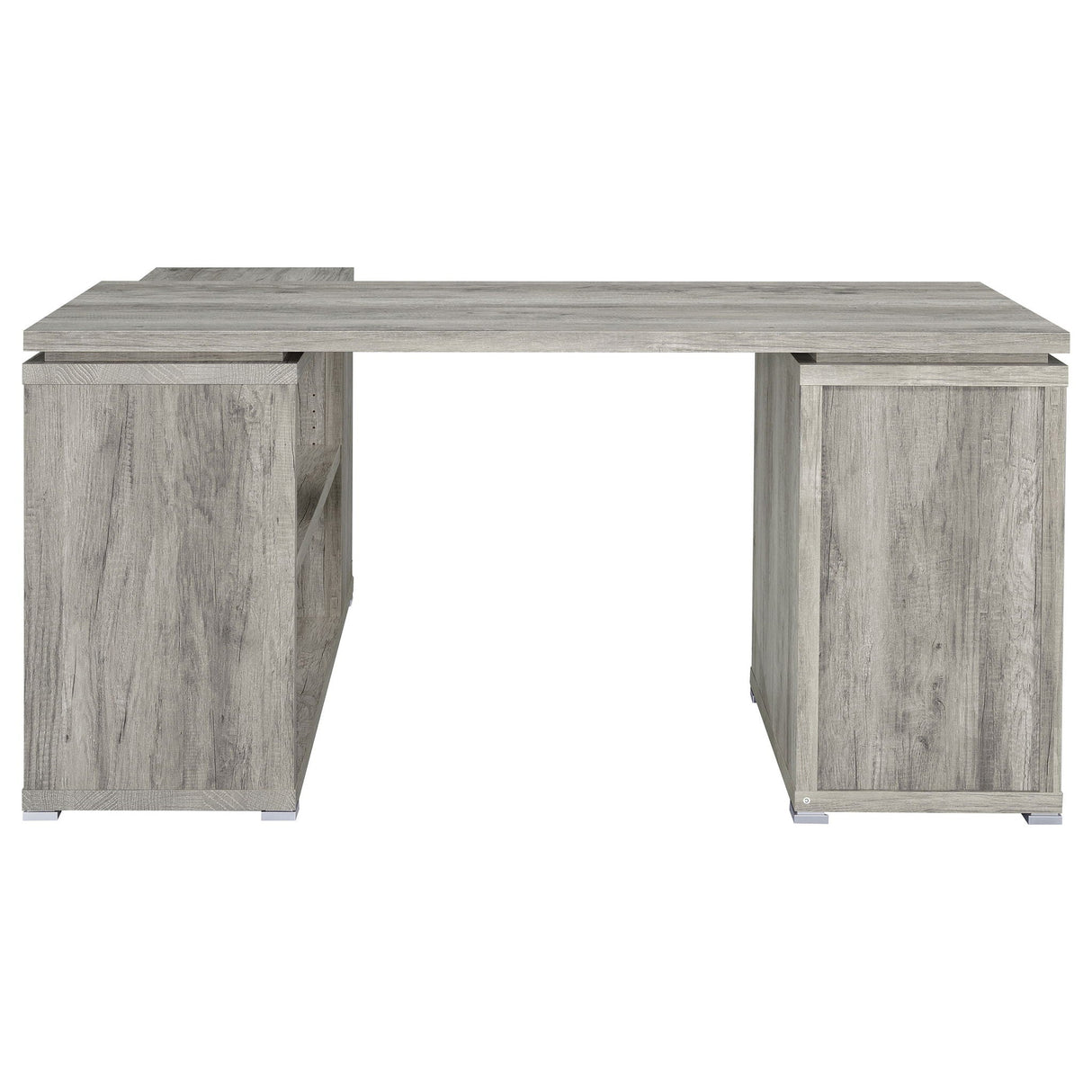 Tona - L-Shape Computer Desk With 3 Drawers And 5 Shelves