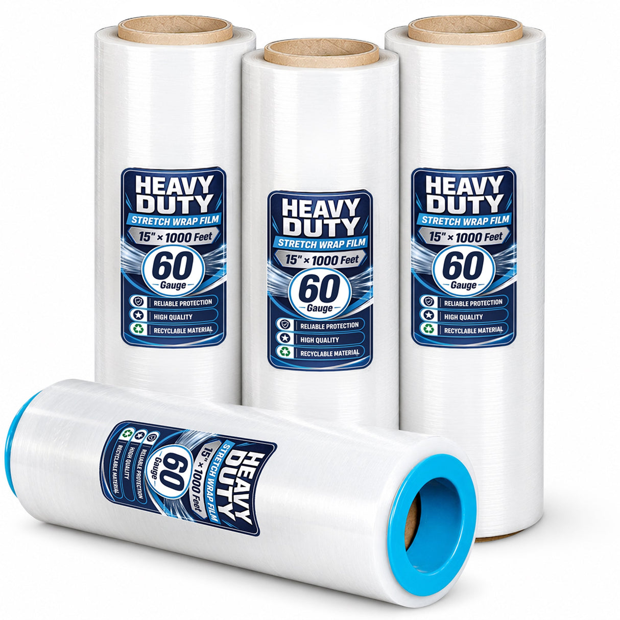Stretch Wrap Film Roll, 1000ft Industrial Strength