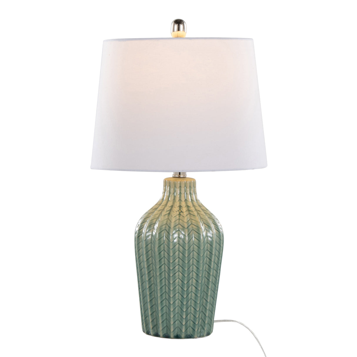 Rockwell 23" Contemporary Ceramic Table Lamps in Sage - Set of 2