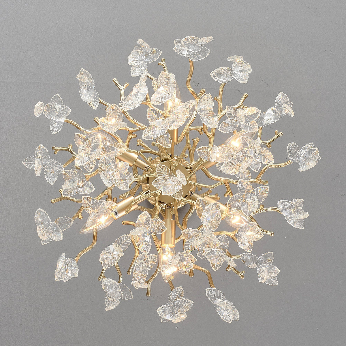 6-Light Chandelier Crystal Ceiling Lamp - Gold Finish