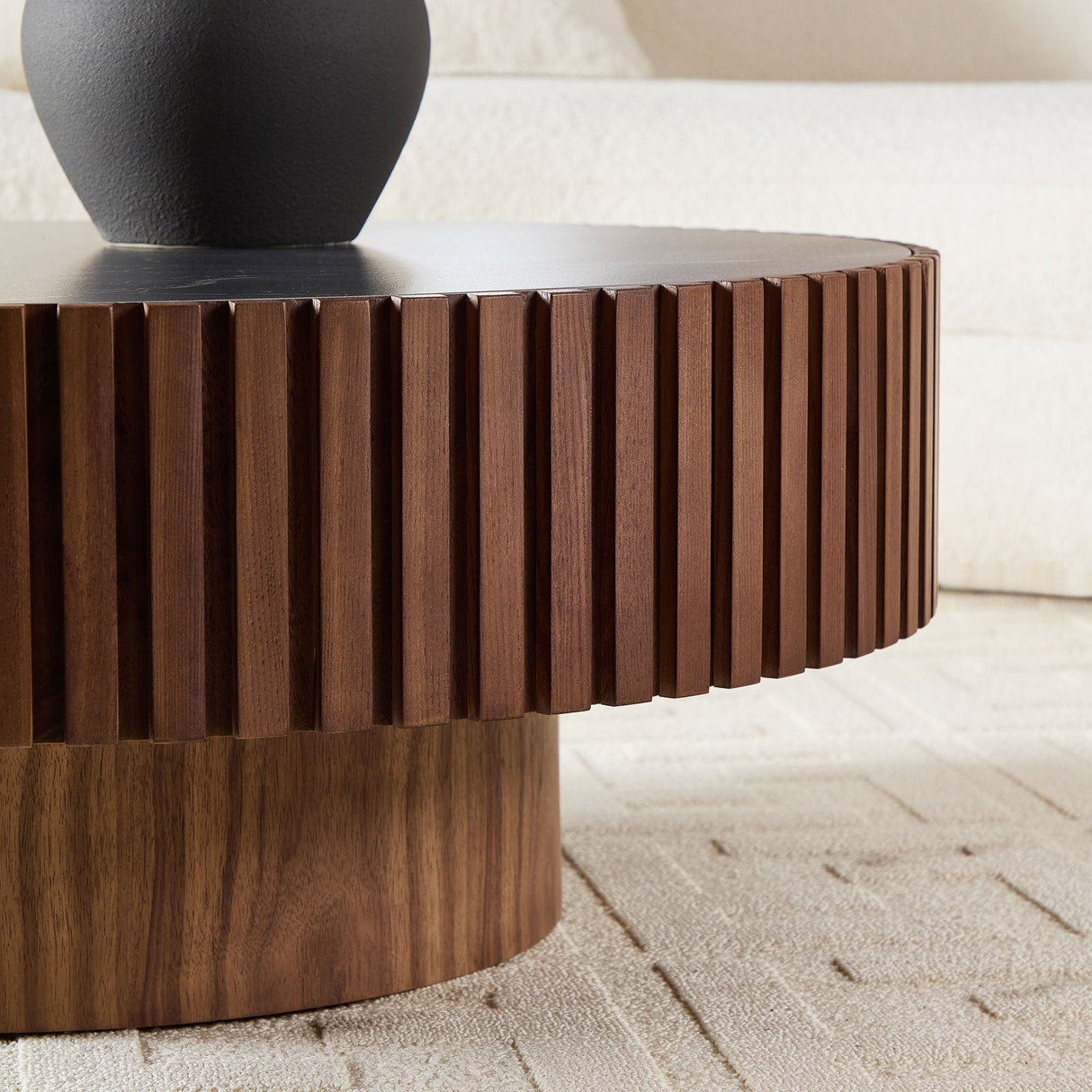 35.43" Nesting Round Sintered Stone Coffee Table
