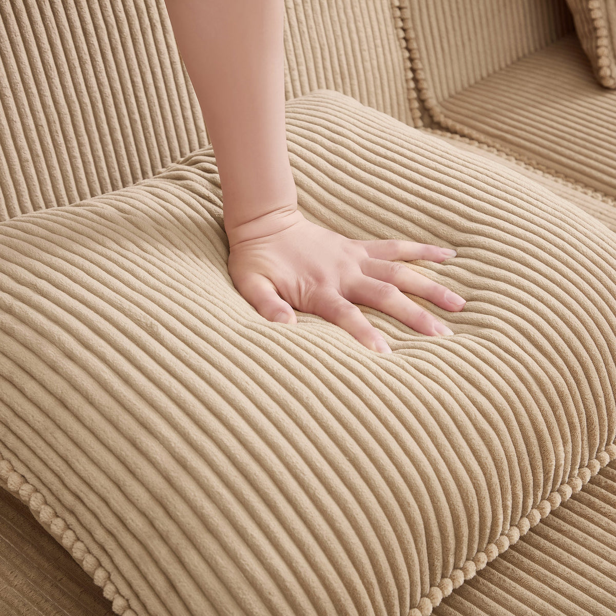 Armless Sofa With Pillow Corduroy - Camel