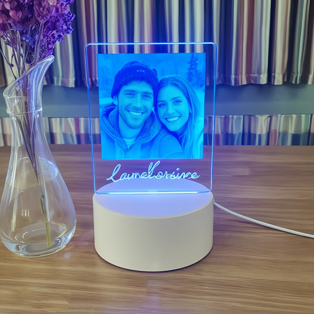 Custom Photo LED Night Light – Personalized Table Lamp Gift for Girlfriend or Women