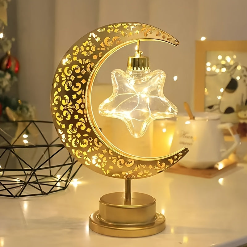 Crescent Moon LED Table Lamp – Festive Decorative Light for Home & Celebration
