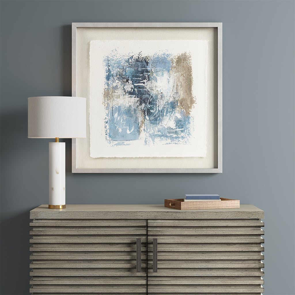 Ashlar Serenity™ — Hand-Painted Abstract Framed Glass Wall Art