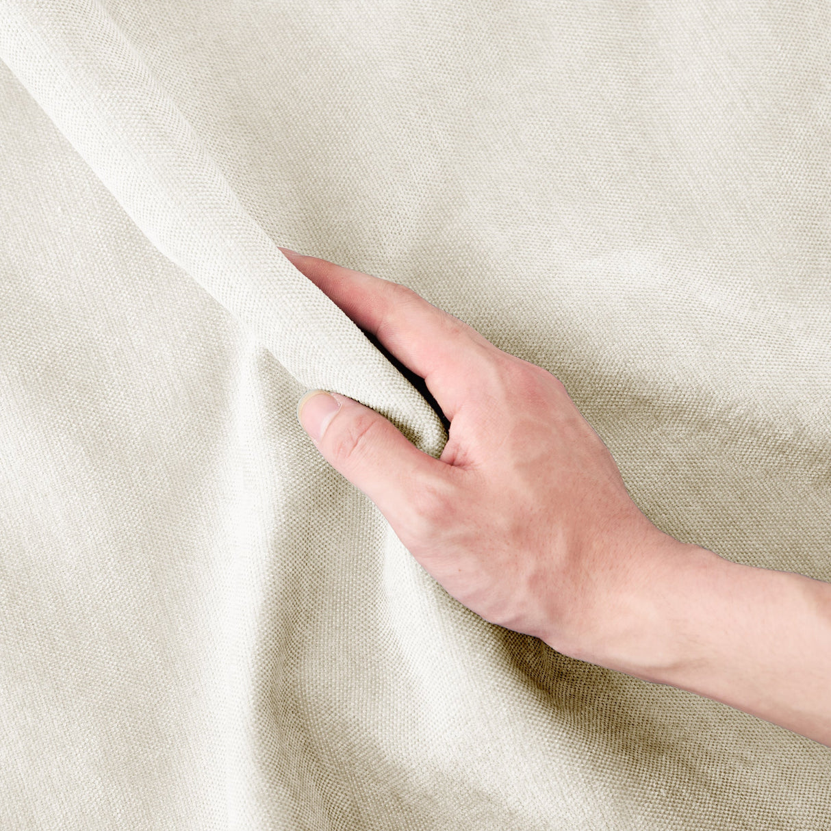 Elegant Four-Seater Sofa with Movable Ottoman and Lumbar PillowBeige