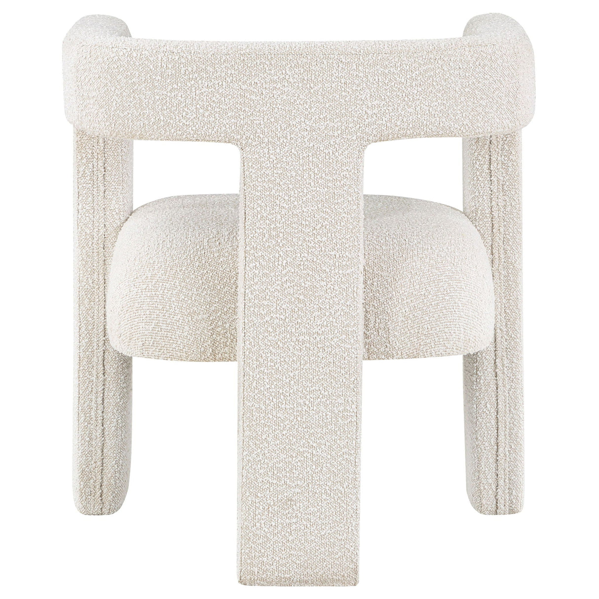 Verda - Upholstered Accent Side Chair In Soft With Rounded Open Back And 3 Leg Base - White
