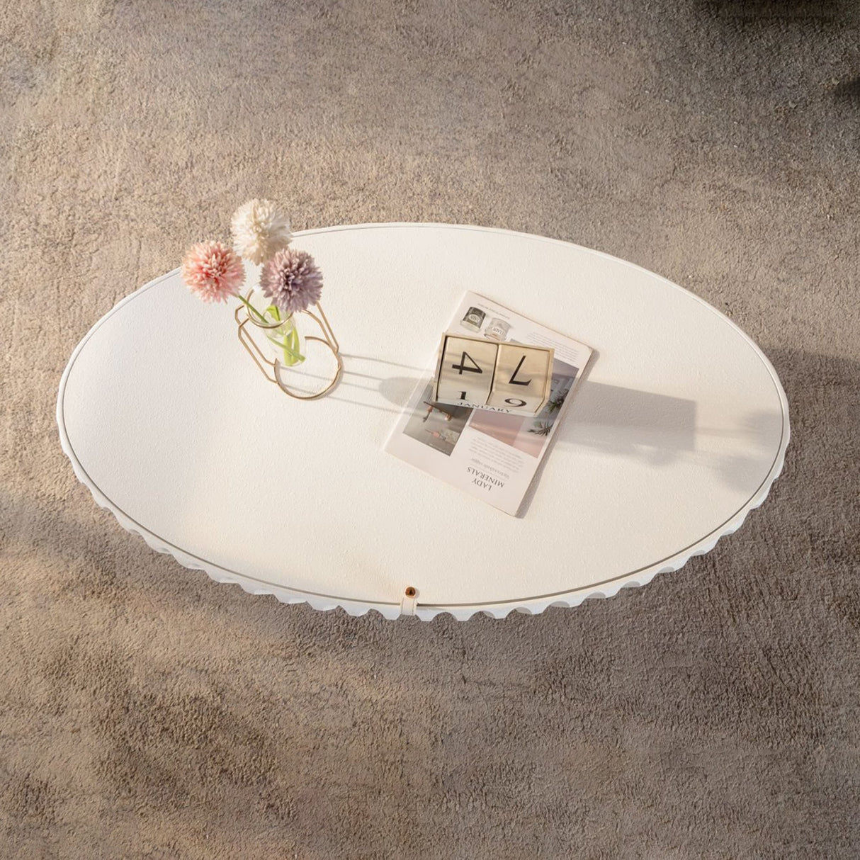 Fluted Storage Table with Lift-Off Lid