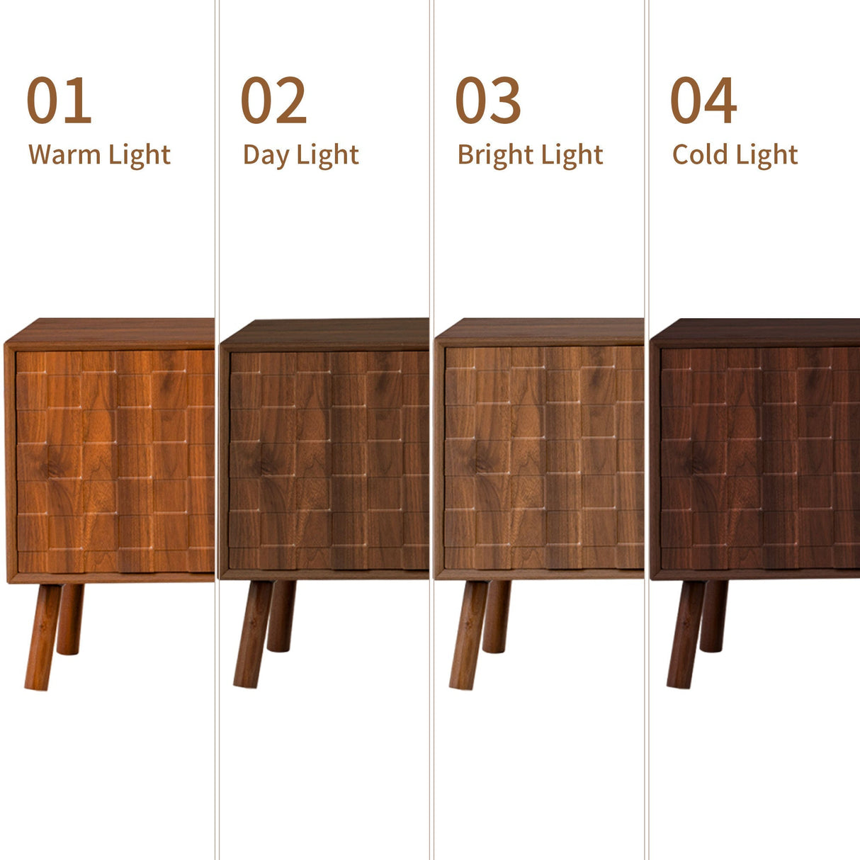 70inch Modern TV Stand for TVs up to 80 Inches with Walnut Legs