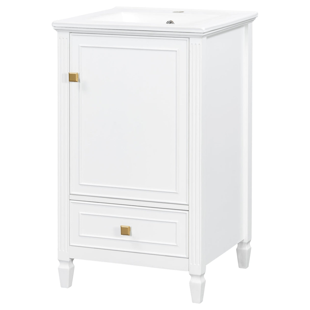 20" Bathroom Vanity with Ceramic Sink and Storage Cabinet
