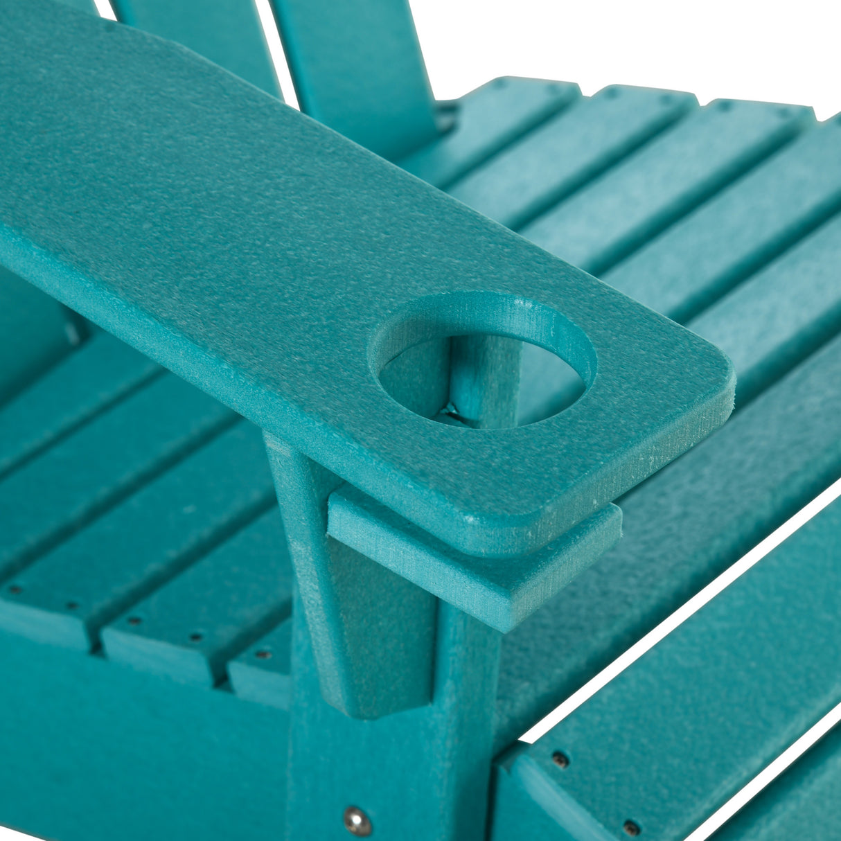All-weather outdoor adirondack chair with cup holder - light blue