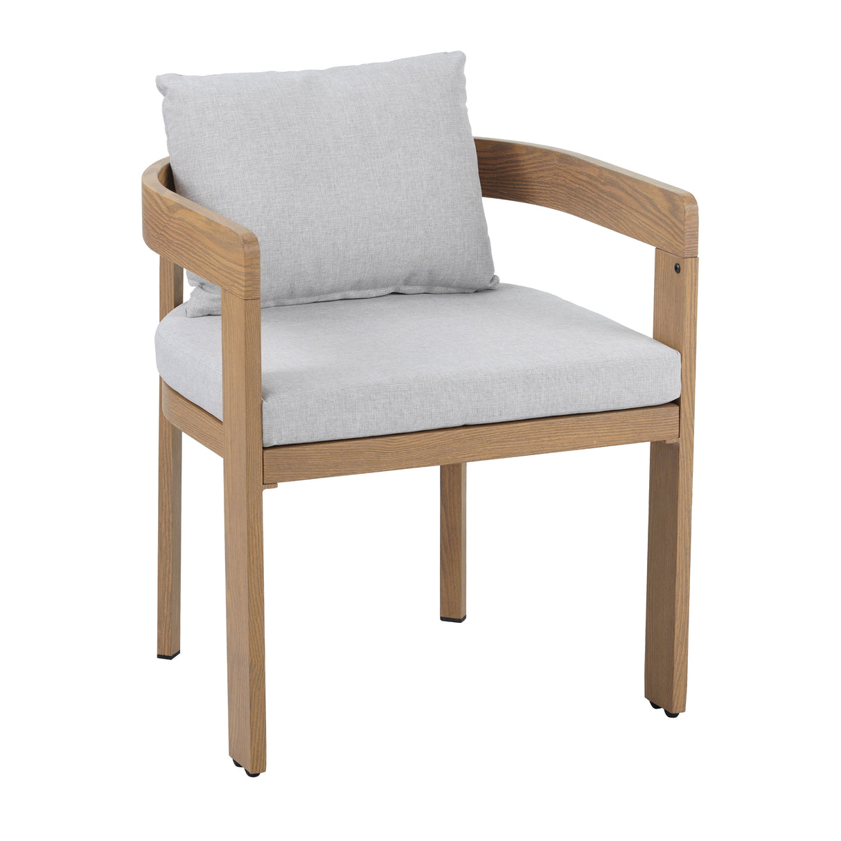 Elko Janiyah Outdoor Patio 7PCS Dining Set with Teak Finished Aluminum Chairs and Acacia Wood Table