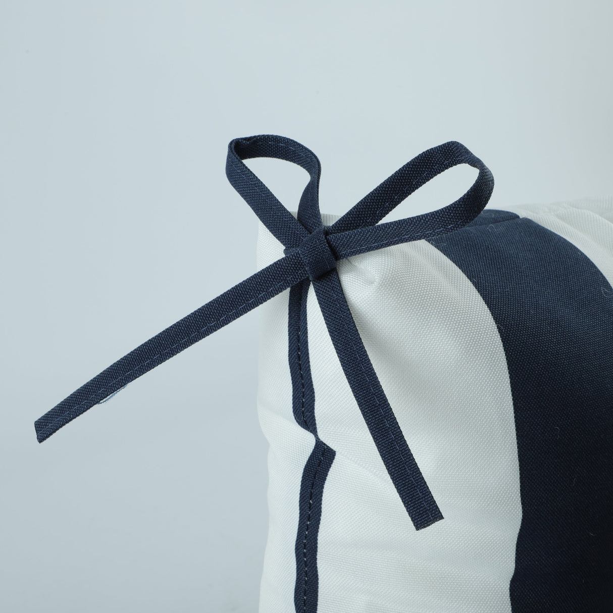 2-Piece High Back Chair Cushion Set, Navy Blue/White