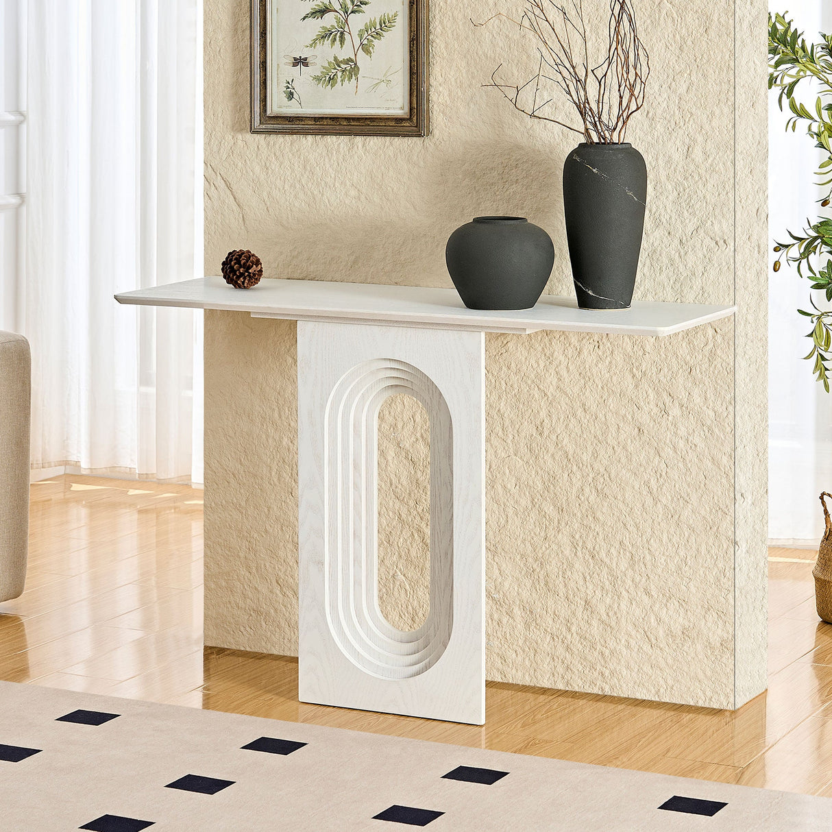 47.24 Inch Entryway Table with Unique Loopback Design