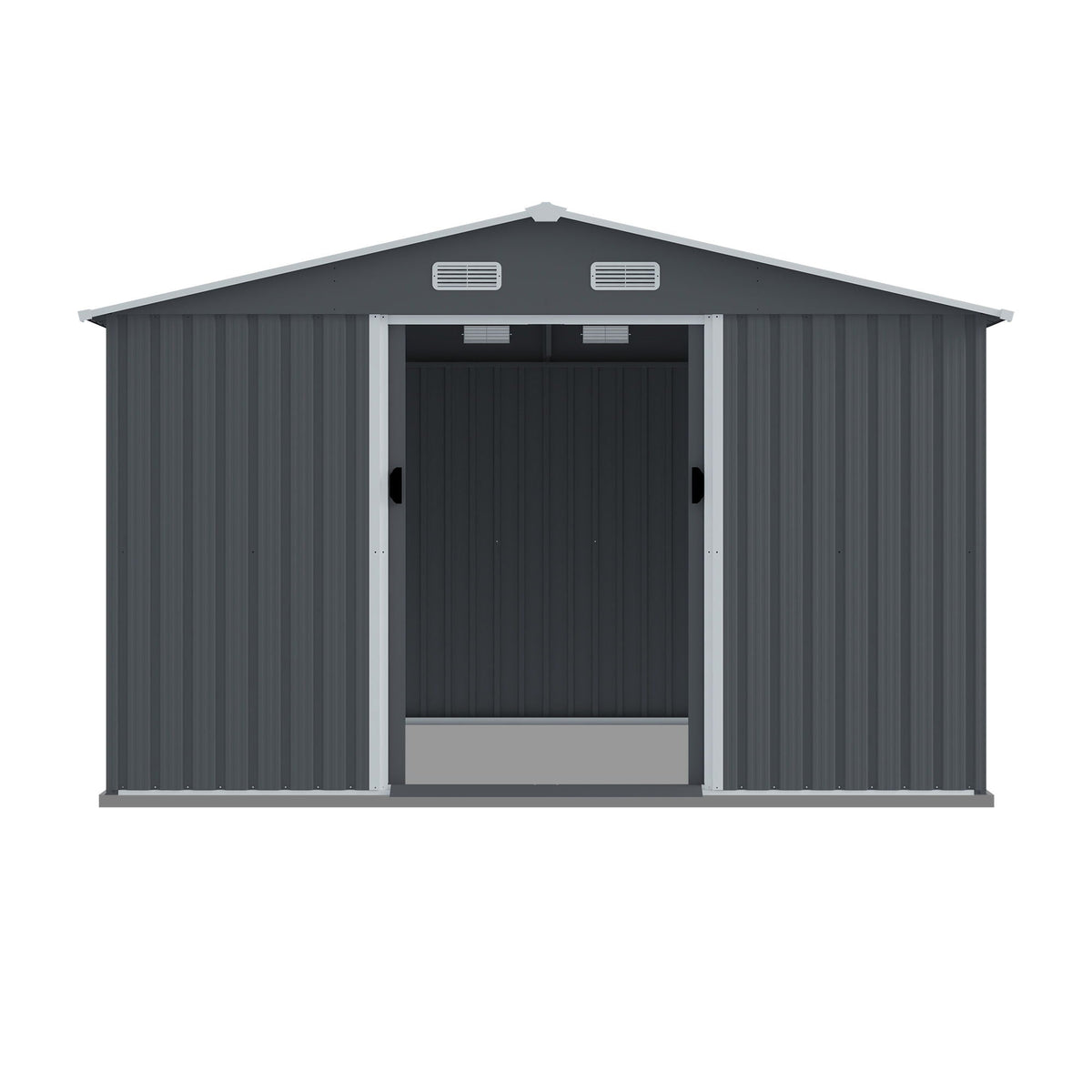 Outdoor Storage Shed Large Metal Tool Sheds, Heavy Duty Storage House With Sliding Doors
