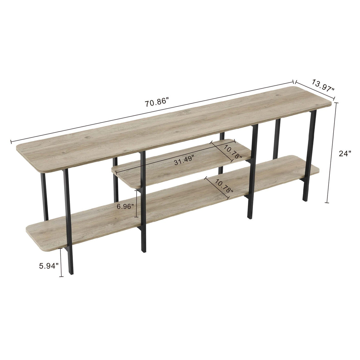 Celine - 3 Shelf Console Table