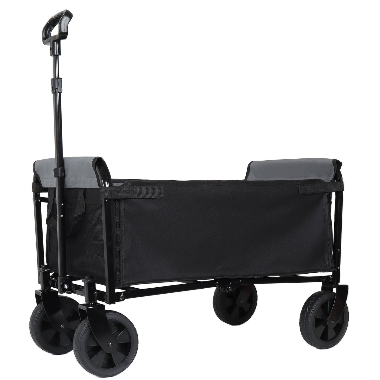 Collapsible Wagon with Wheels - 3 in 1 Lightweight Utility Camping Wagons Carts Foldable (Black)