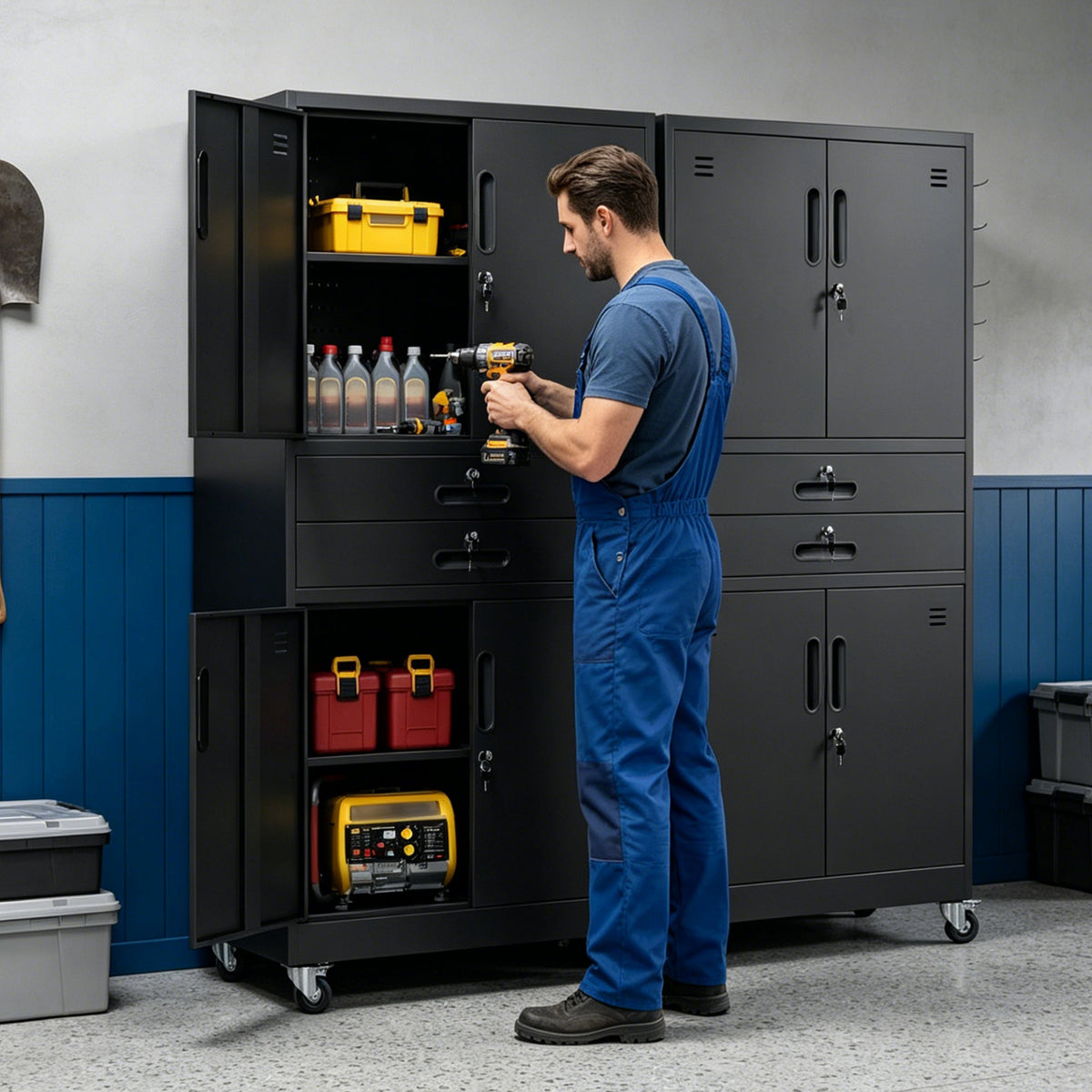 Metal Storage Cabinet with Two Drawers