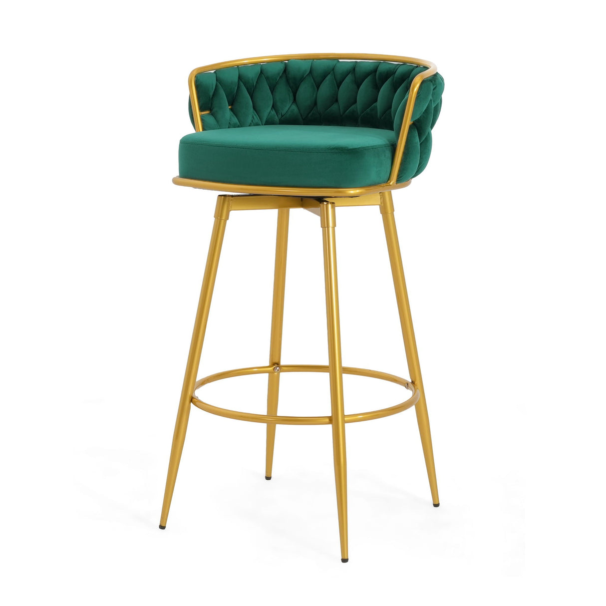 Modern Low Back Upholstered Counter Height Bar Stools (Set of 2)
