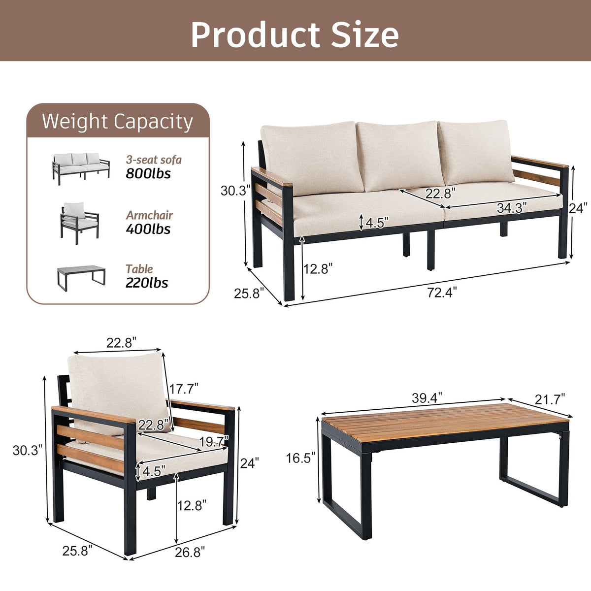 Go 4-Piece Outdoor Furniture Sofa Set