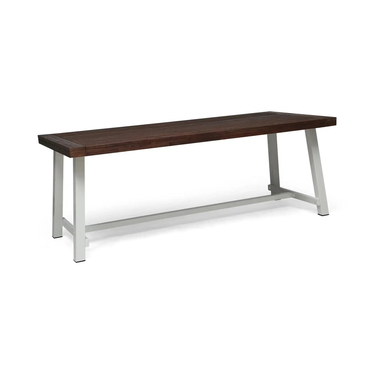 Equilibrium Outdoor Dining Table with Wooden Frame and Slat Top