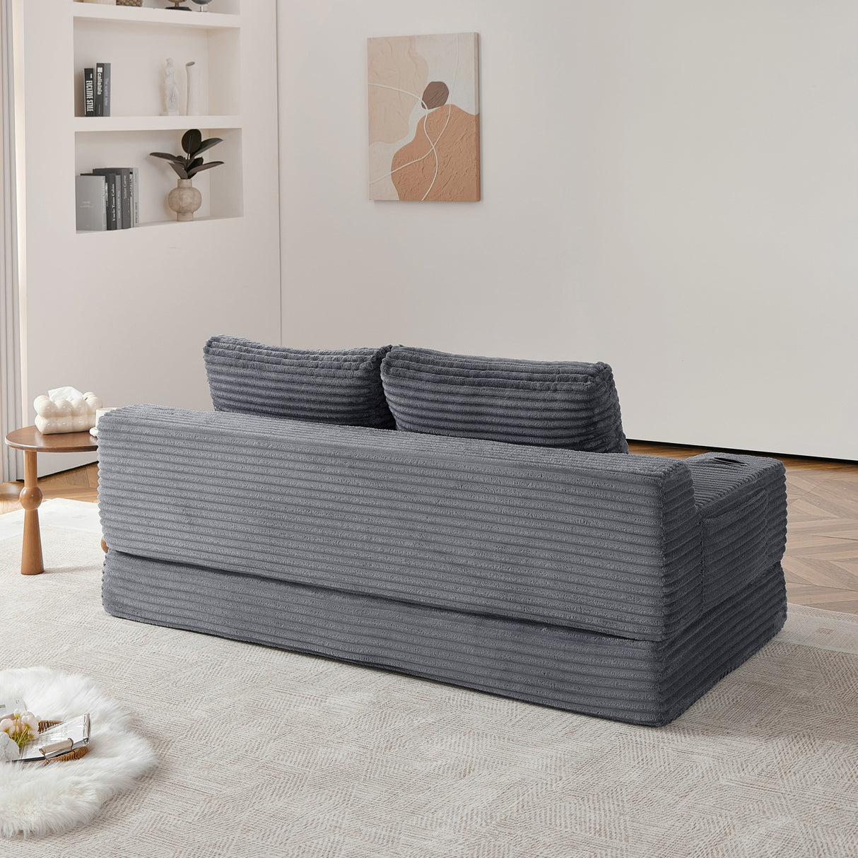 70.8-Inch Corduroy Two-In-One Sofa Bed