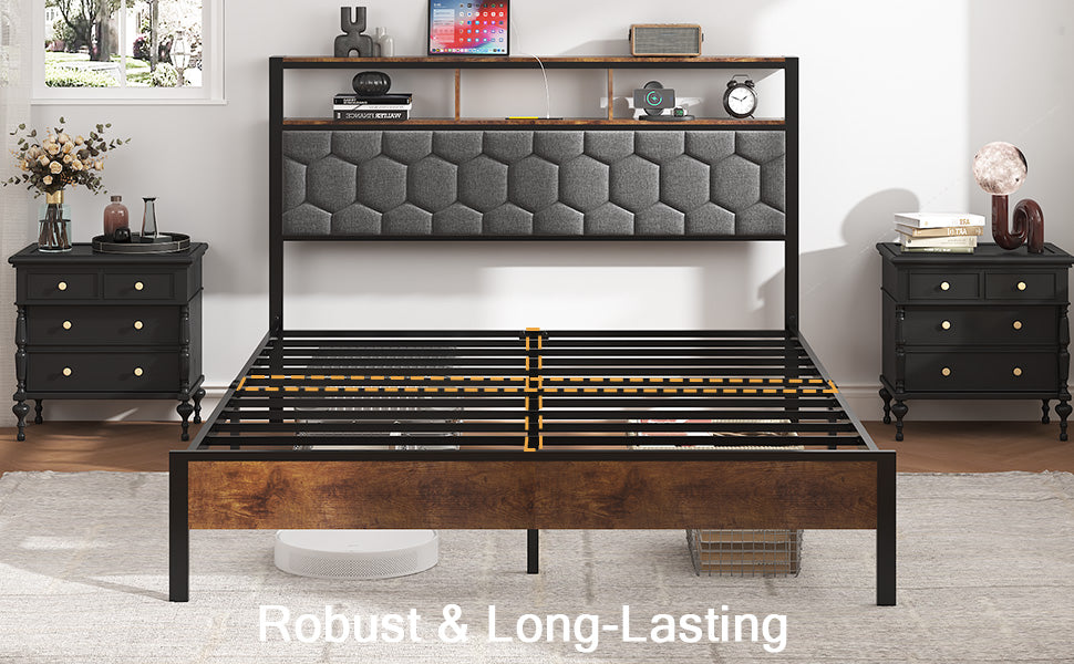 Full Size Wooden Platform Bed Frame