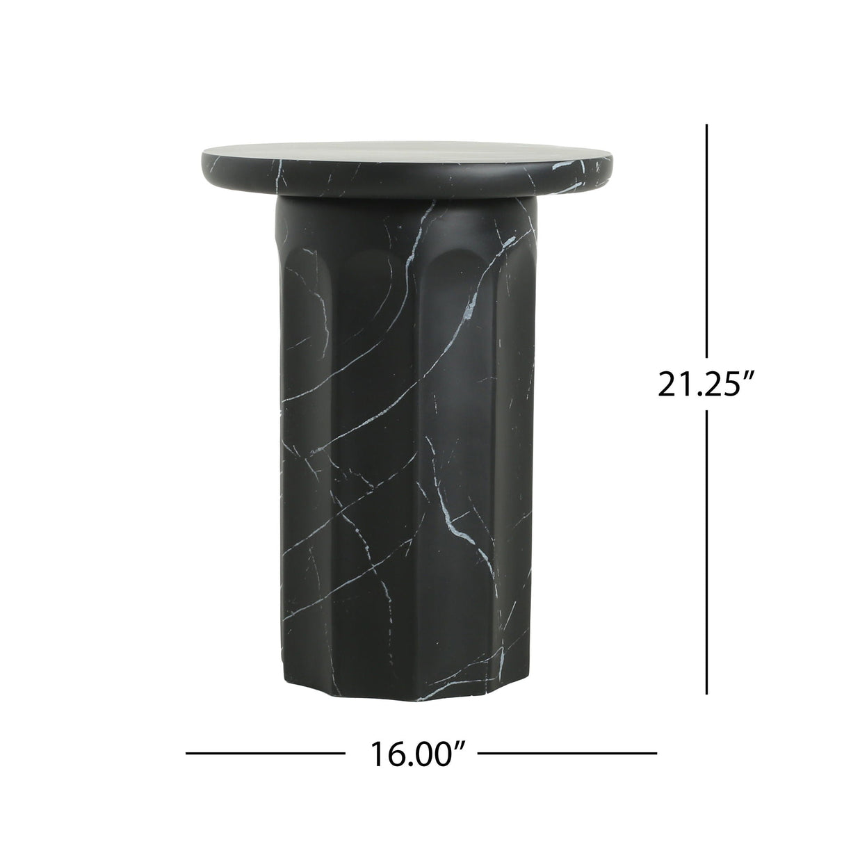 Outdoor Lightweight Concrete BMarble Effect Side Table