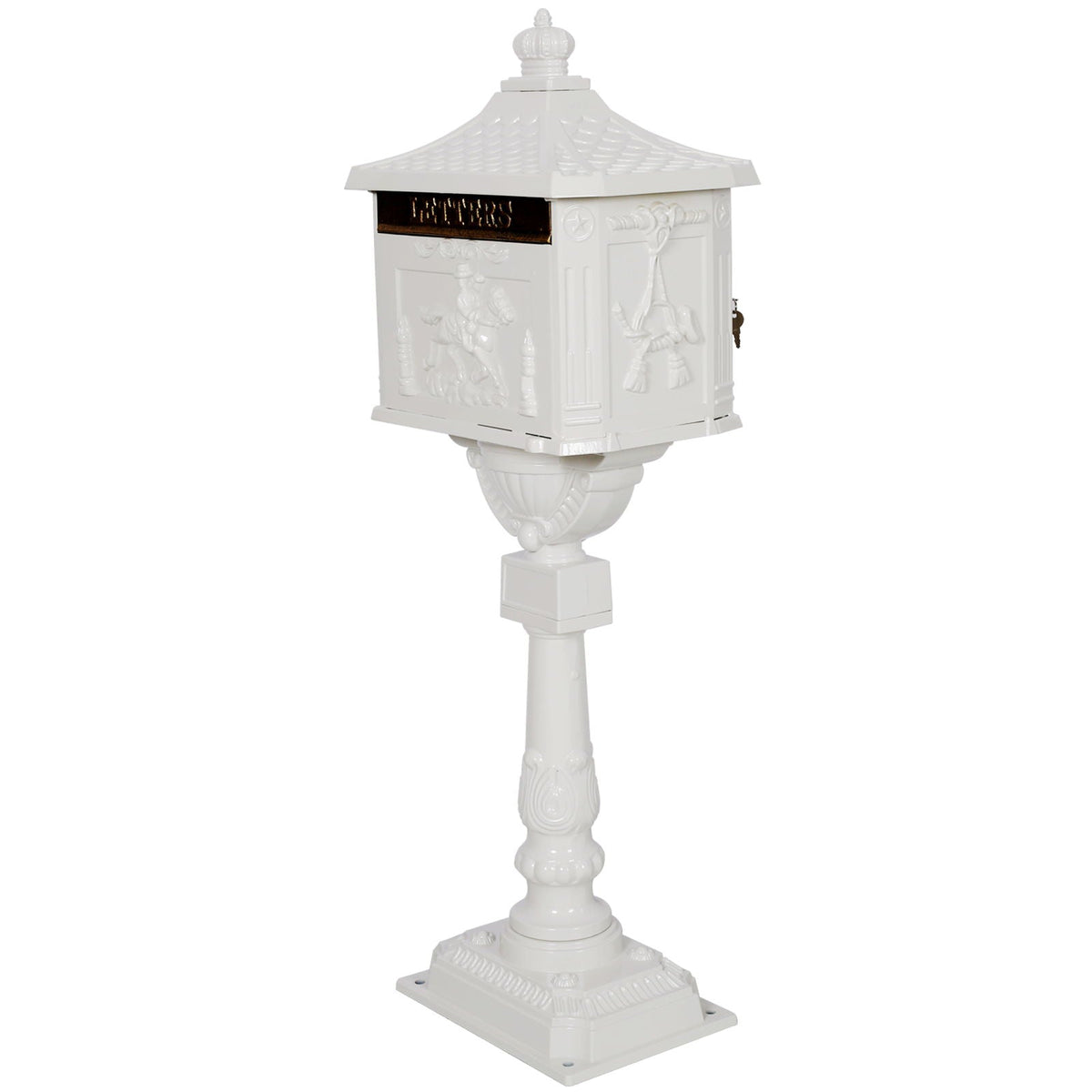 Cast Aluminum Mailbox with Durable Construction – Dark Brown, Black, or White