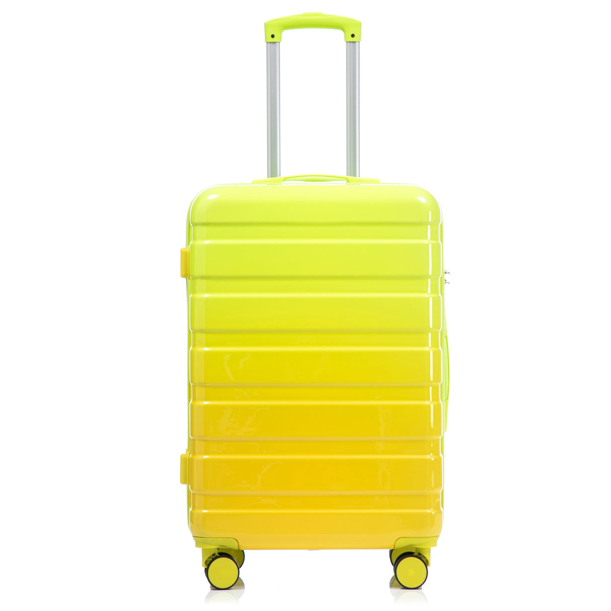 20'/24'/28' 3-Piece PC Spinner Wheel Luggage Set (Yellow+Green)