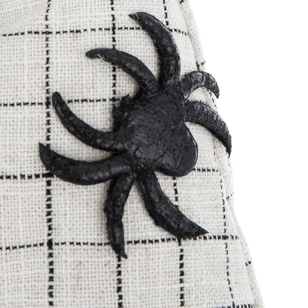 23.5" Halloween Gnome – Fabric Sitting Decor with White Hat & Spider Accent