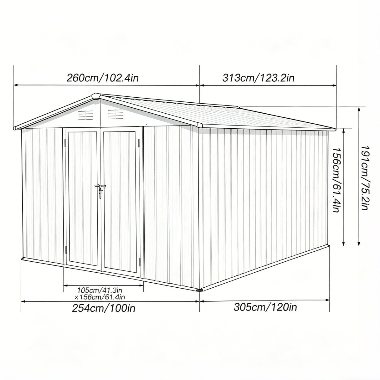 10' x 8' Garden Sheds Outdoor Storage Sheds
