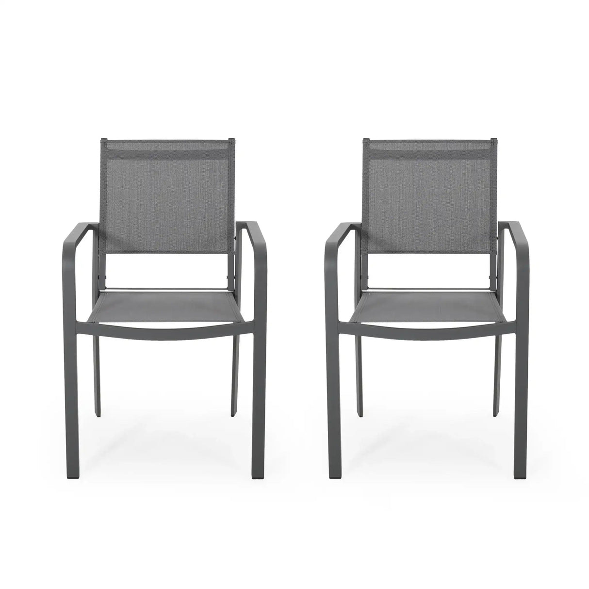 Waterfal Outdoor Aluminum Dining Chair With Seat (Set of 2)