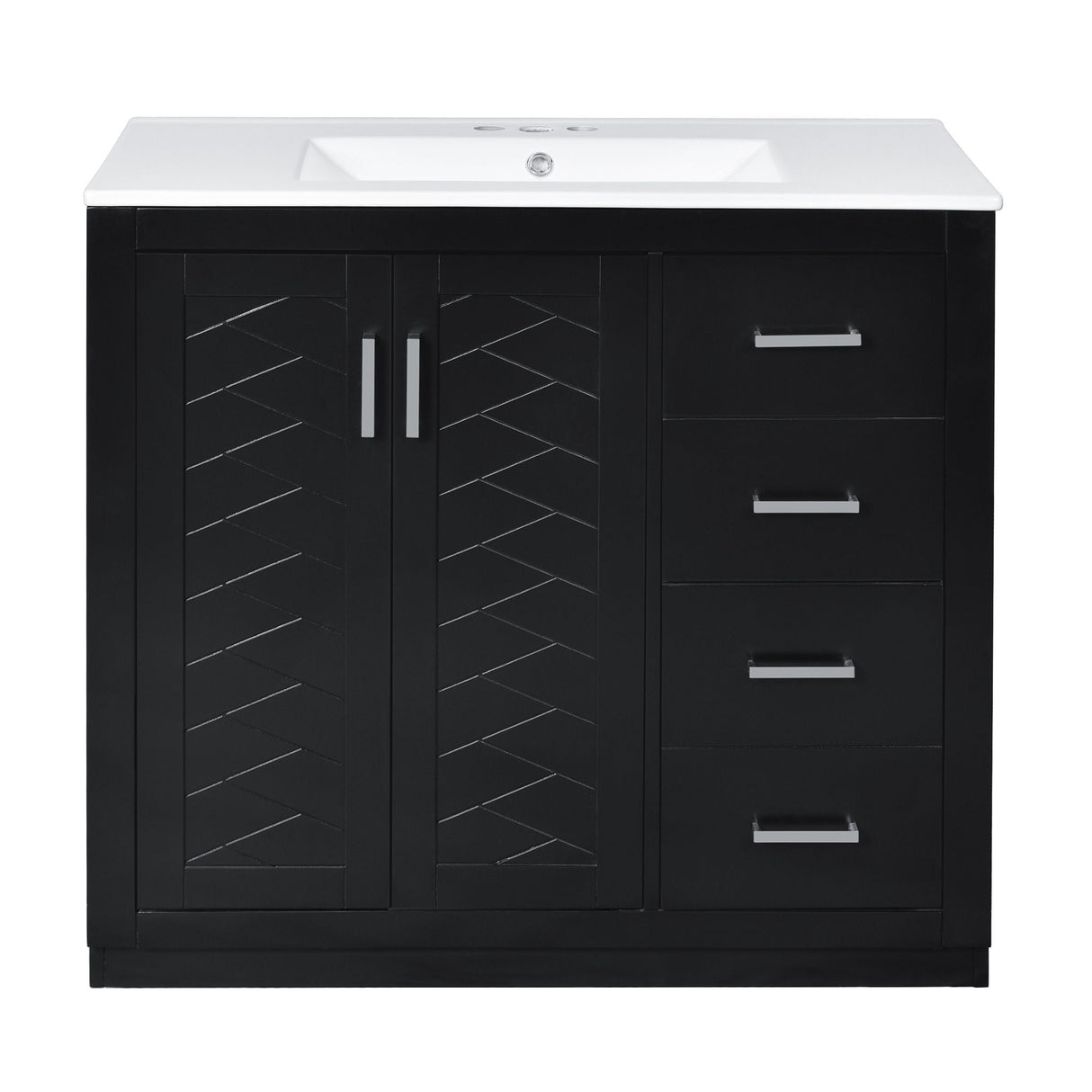 Bathroom Vanity With Sink Combo, Storage Cabinet, Freestanding Set With 3 Drawers & Soft Closing Doors