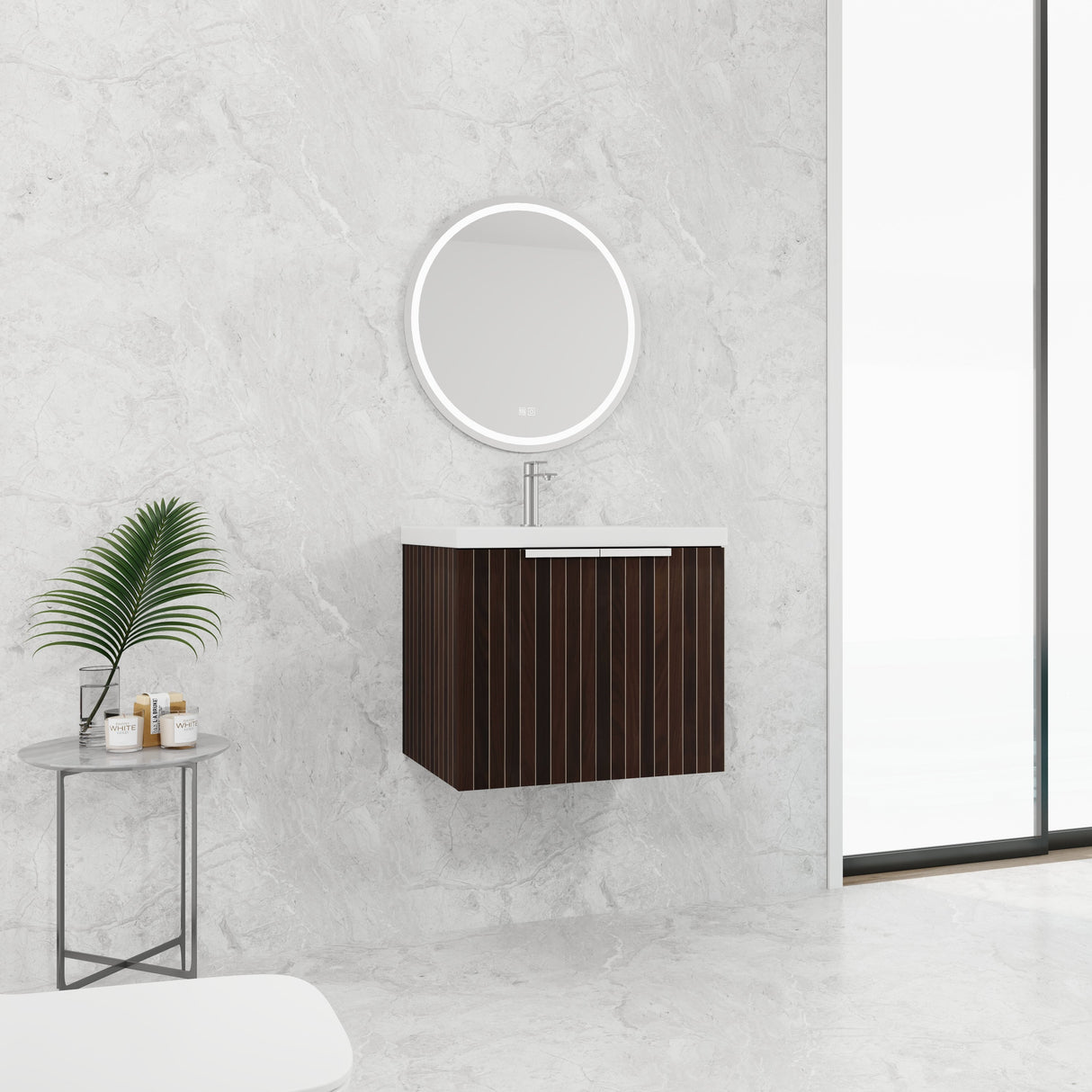 24 Inch Bathroom Cabinet With Resin Sink