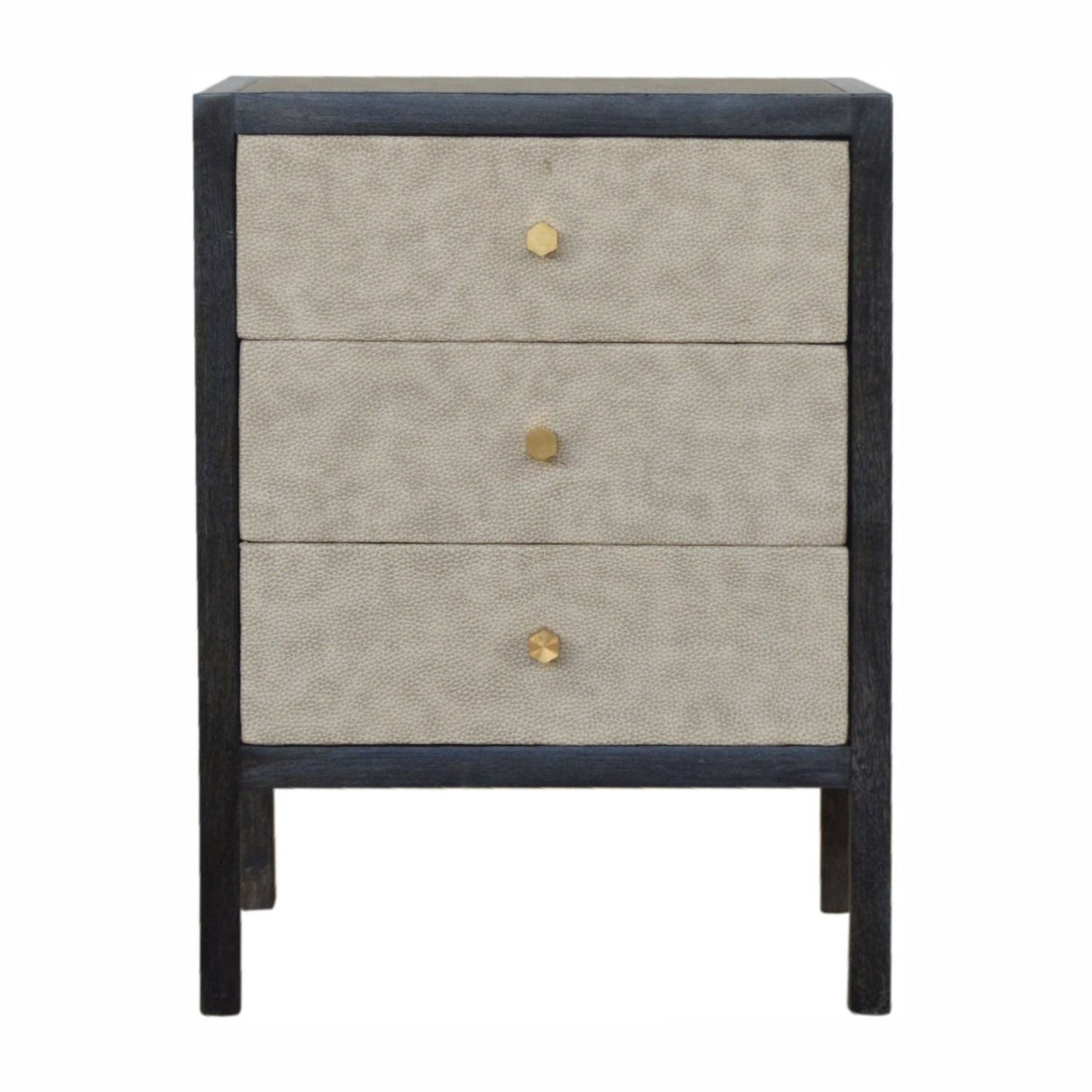 Nightstand, 3 Drawer - Black