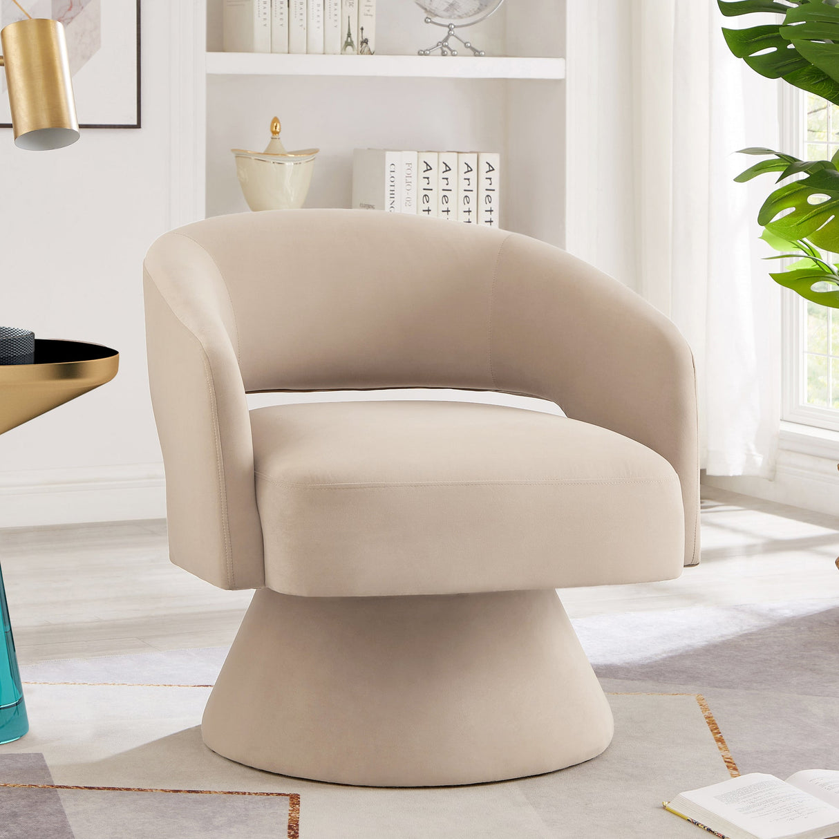 Modern Swivel Barrel Chair