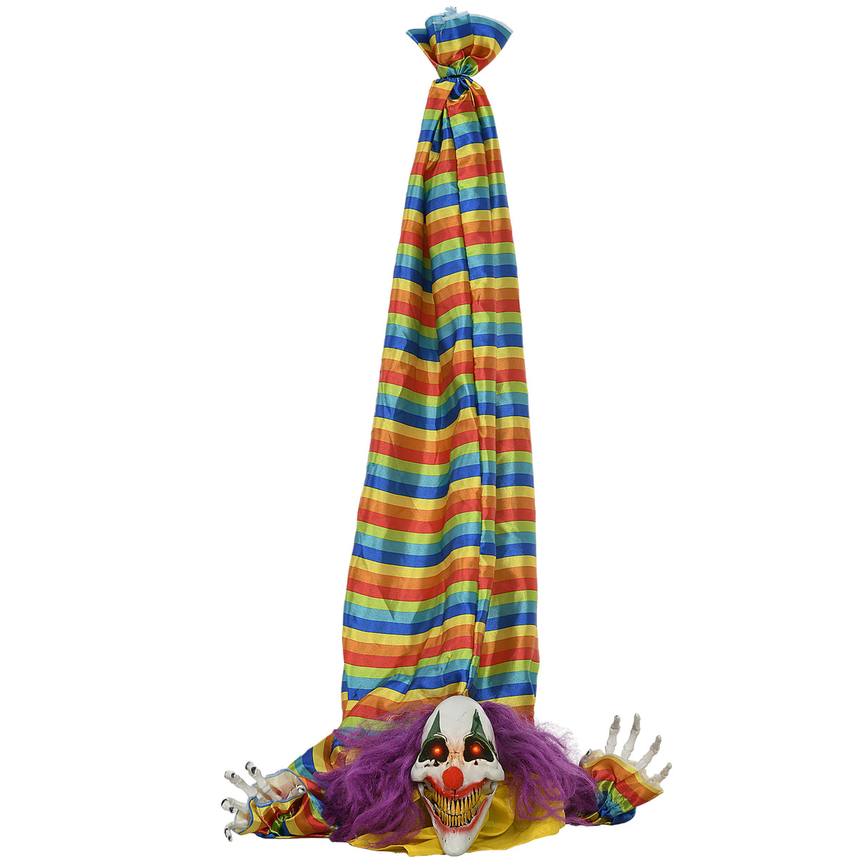 3.8' Animated Hanging Clown Skeleton with Motion and Sound Activation