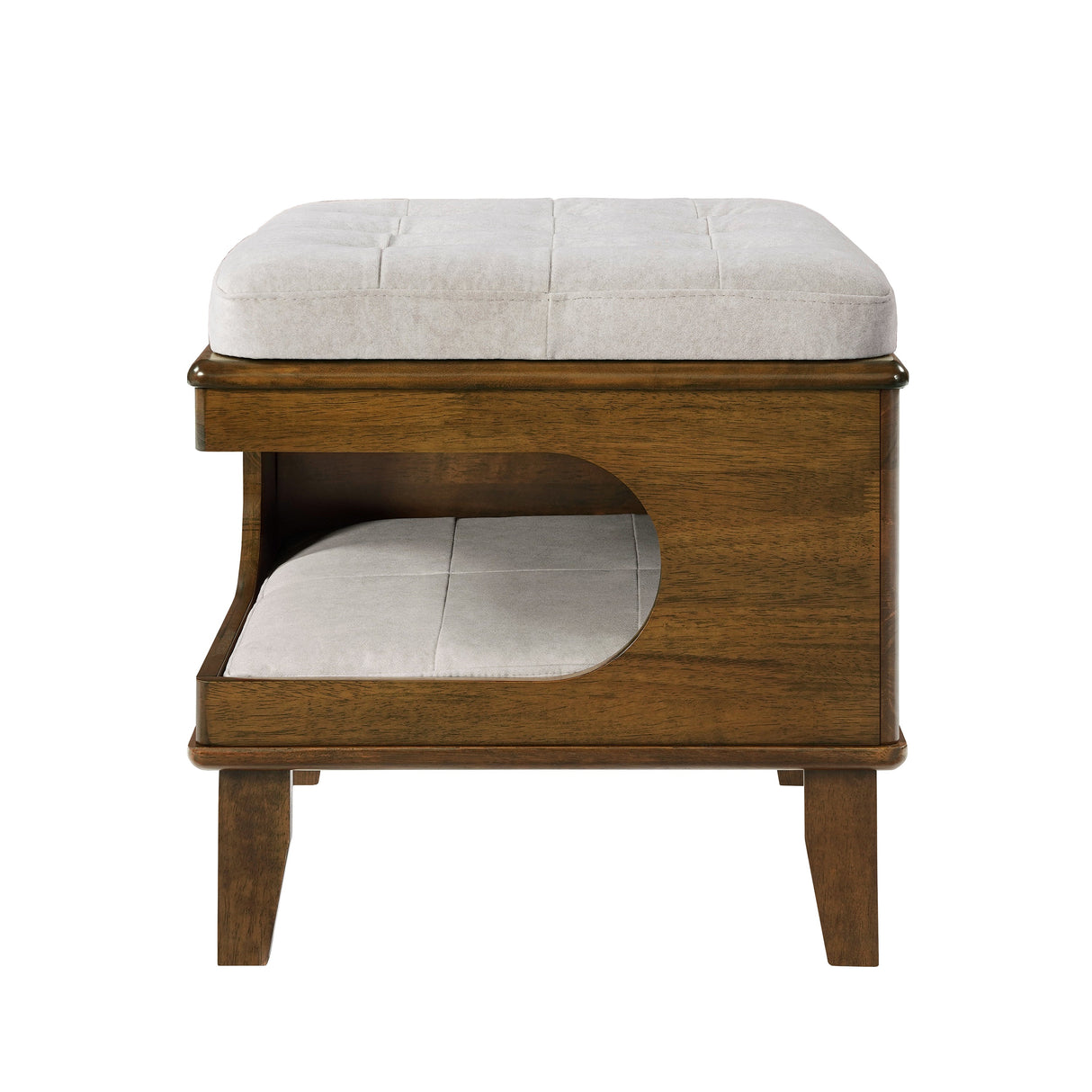 Letitia Rubber Wood Cat Bed Ottoman