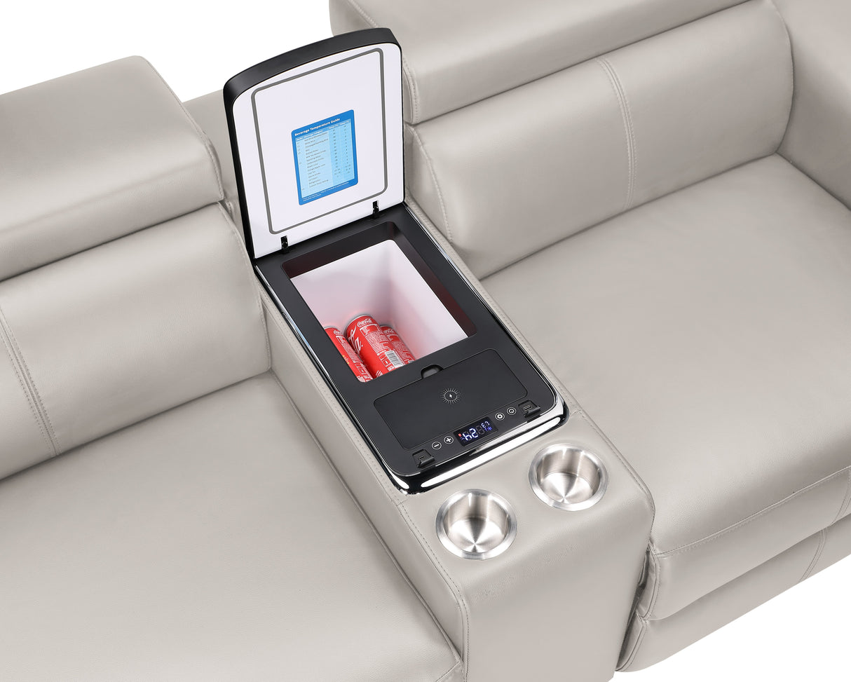 Nova Modern Style Sectional with Console, Wedge, and Bluetooth