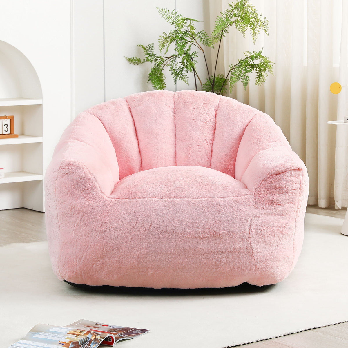 Beanbag Chair, Beanbag Sofa Chair With Armrests Stuffed High Density Foam