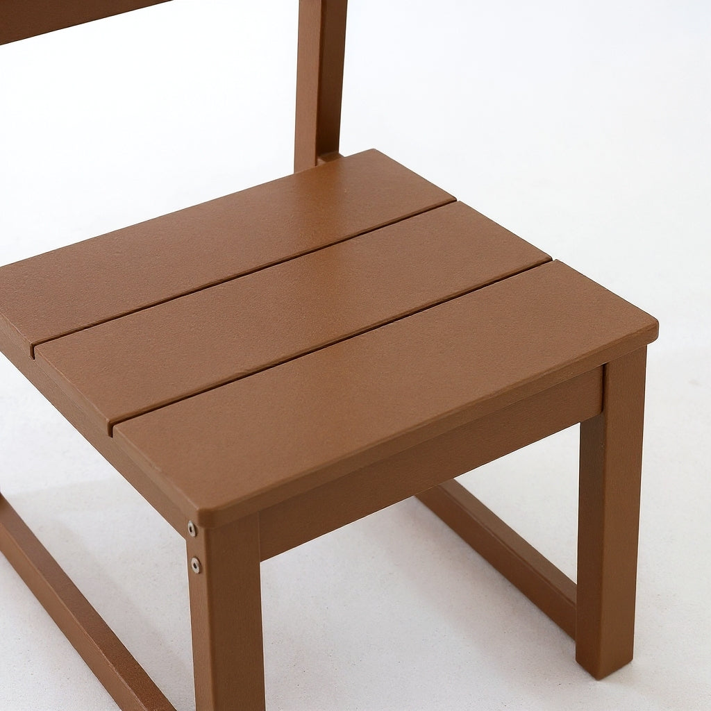 7-Piece Outdoor Dining Set with HDPE Patio Table & 6 Armless Chairs