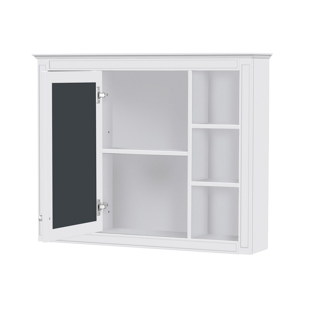 Wall Mounted Medicine Cabinet With Mirror and 6 Open Shelves