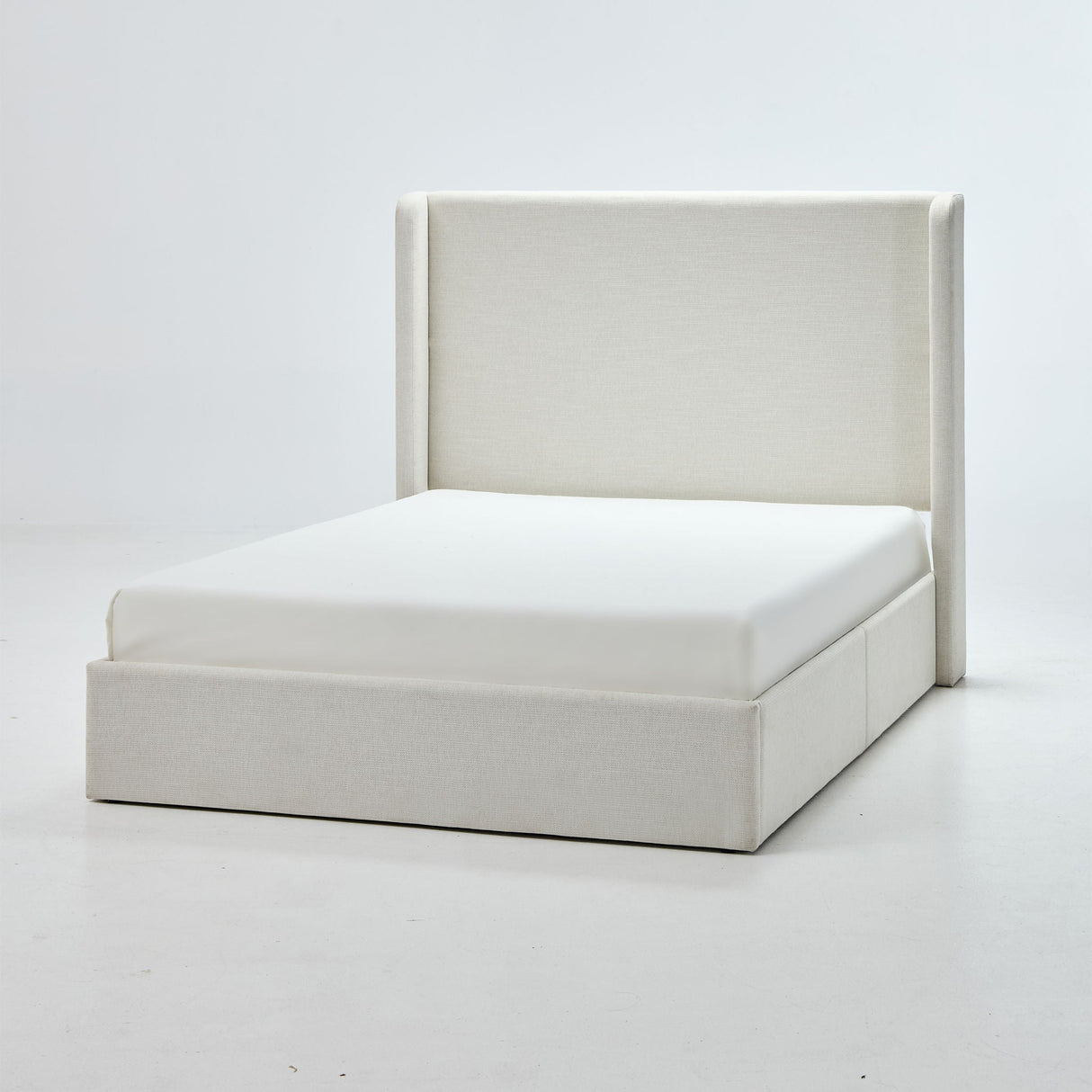 Caron - Upholstered Wingback Bed With High Headboard